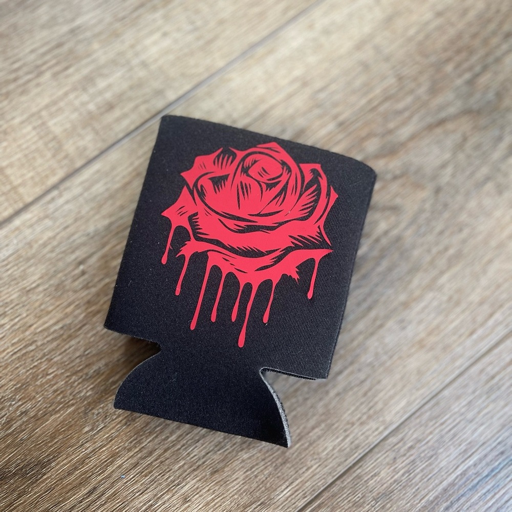 HANDCRAFTED Red Rose Can Cooler